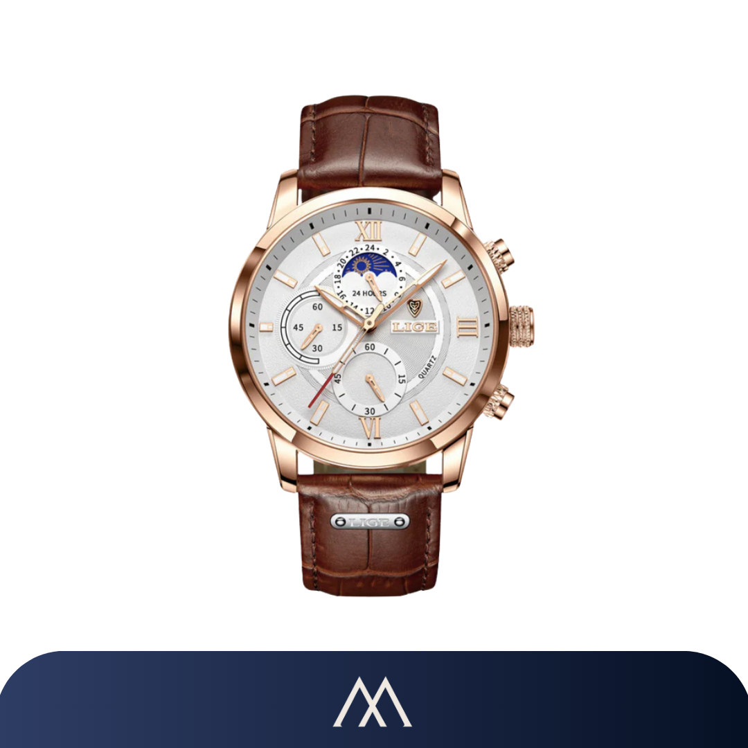 Veltic Roma Moonphase Men's Leather Watch