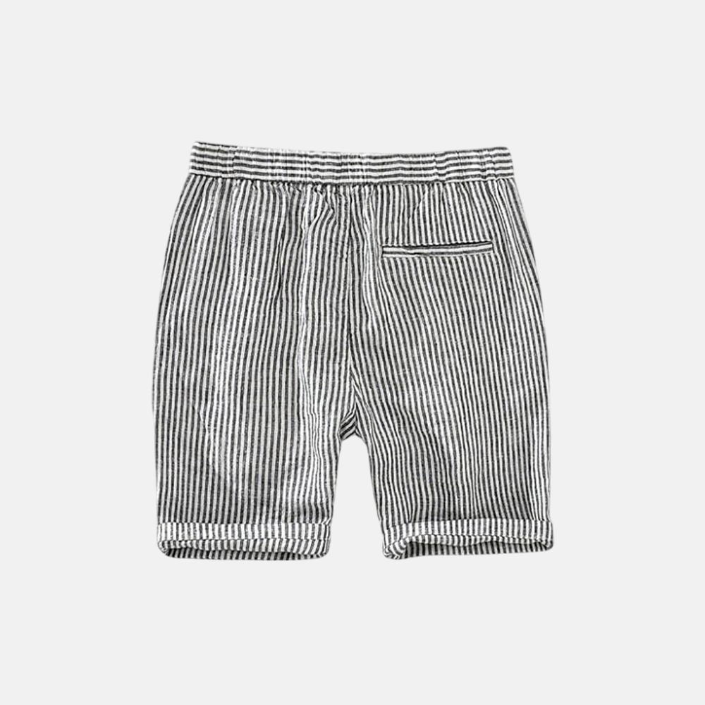 Men's Striped Linen Shorts - Veltic