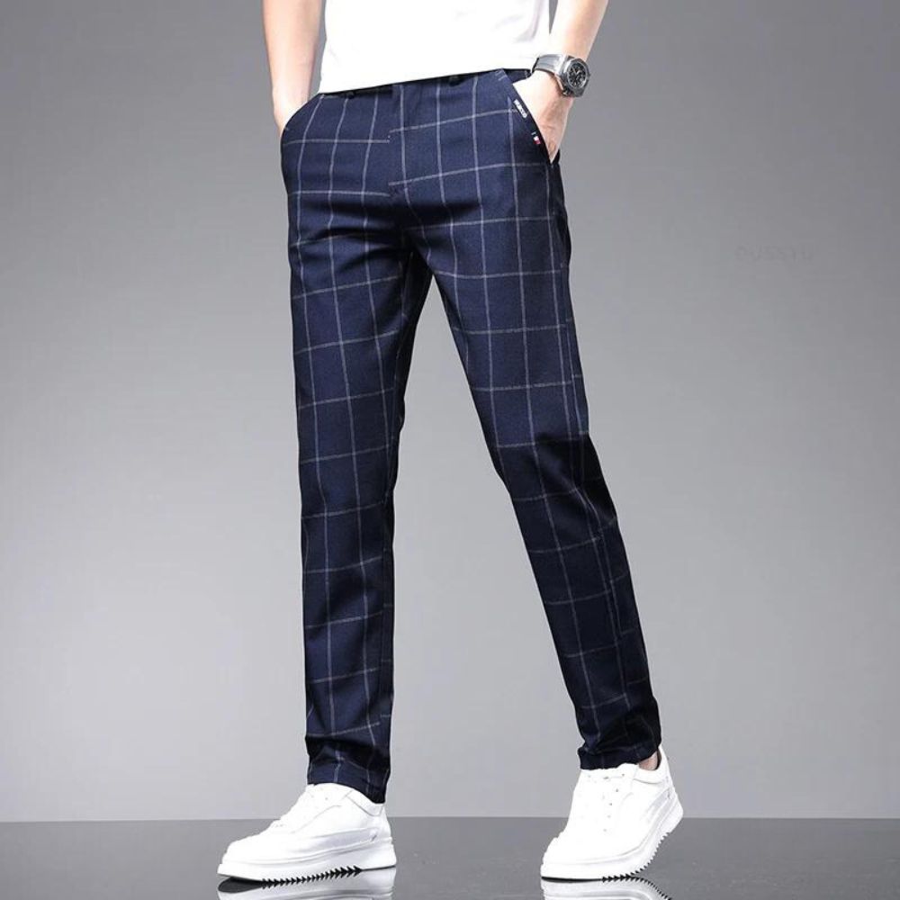 Men's Checked Dress Trousers - Veltic