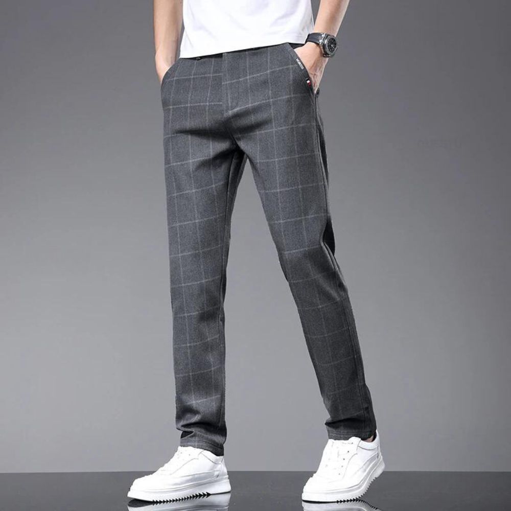 Men's Checked Dress Trousers - Veltic