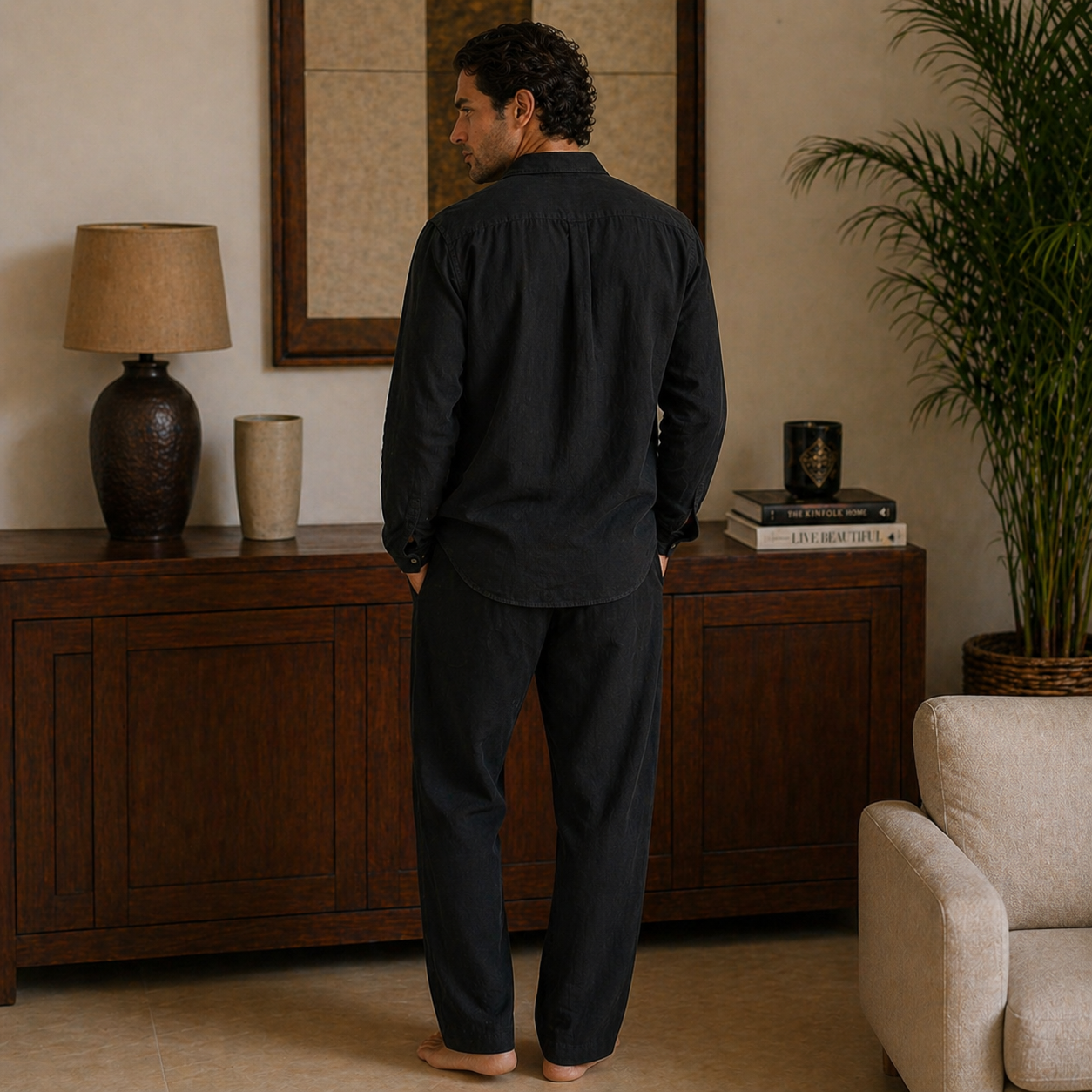 Veltic Brescia Monochromatic Men's Linen Set