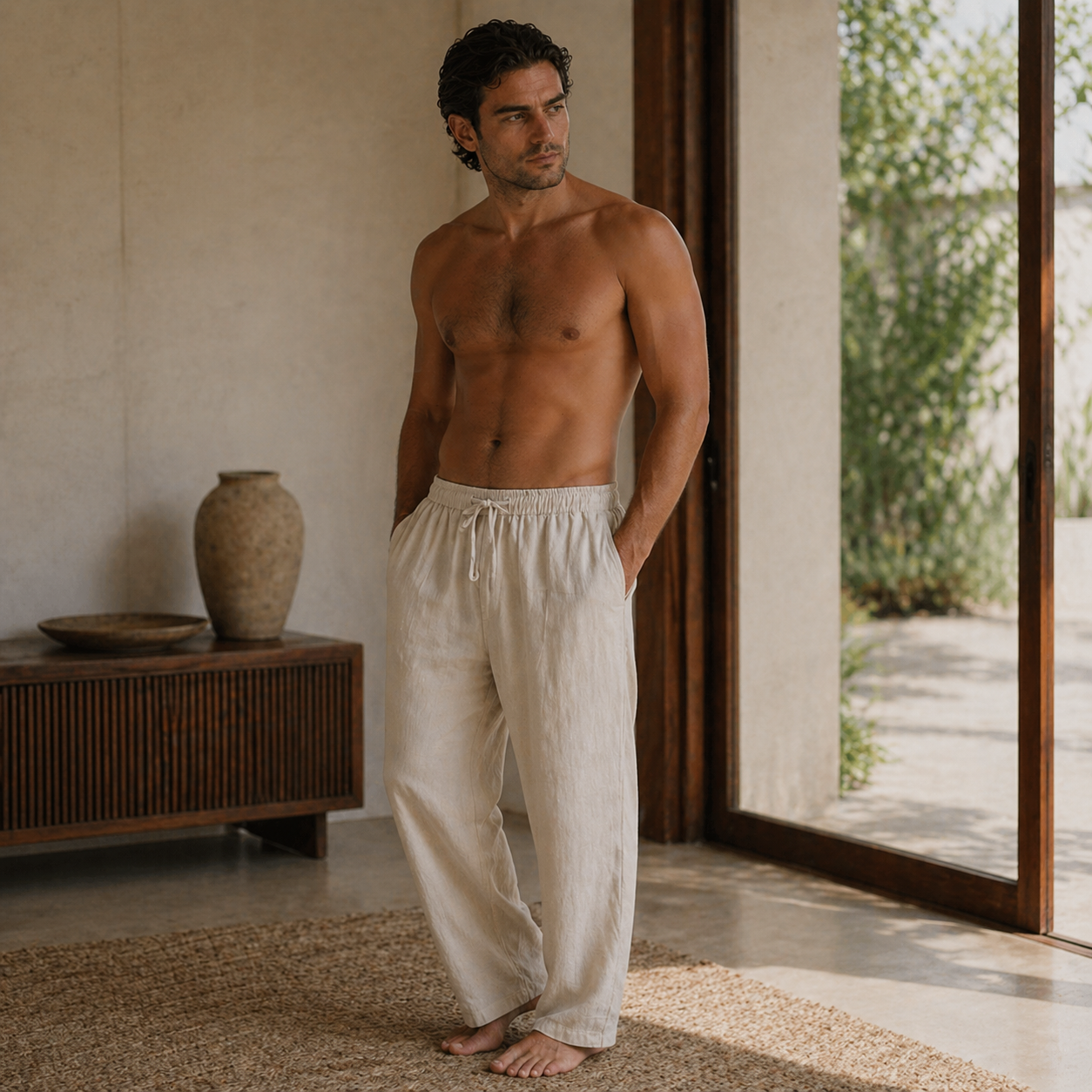 Veltic Palermo Men's Linen and Cotton Pants