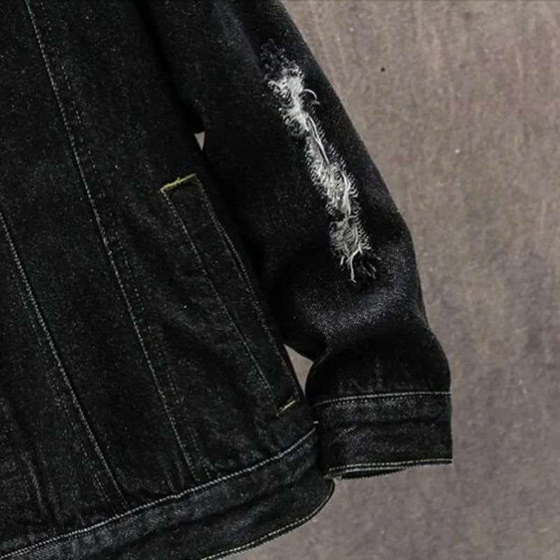 Men's Streetwear Denim Jacket - Veltic