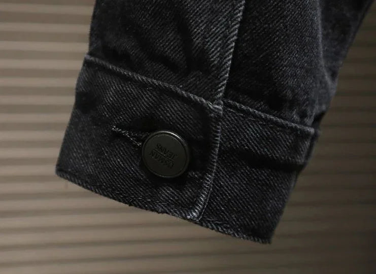 Men's Denim Jacket with Molvec Buttons - Veltic