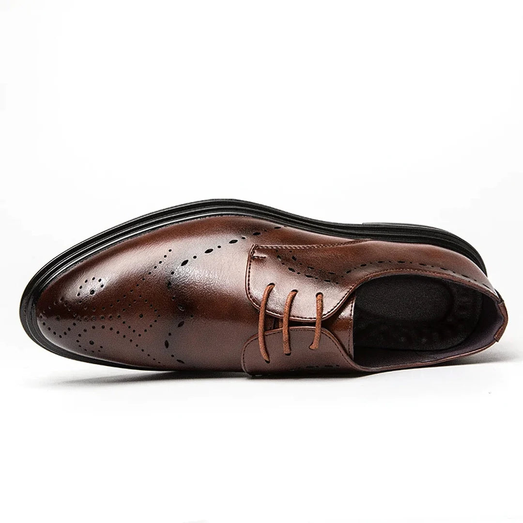 Men's Oviedo Leather Derby Shoes - Veltic