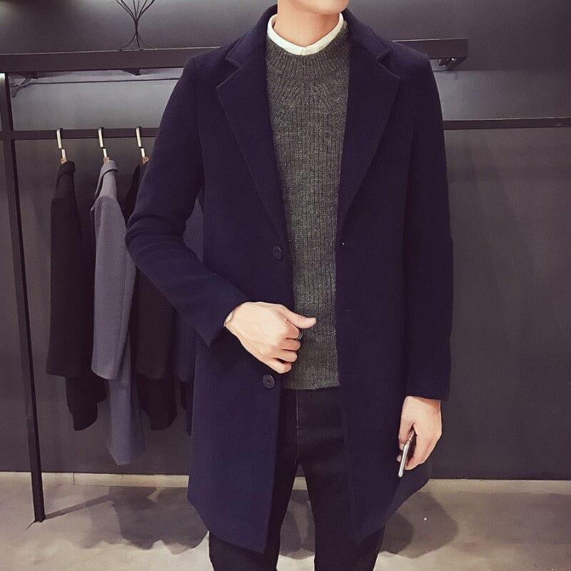 Veltic Men's Mid-Length Wool Felt Overcoat Orlando - Veltic