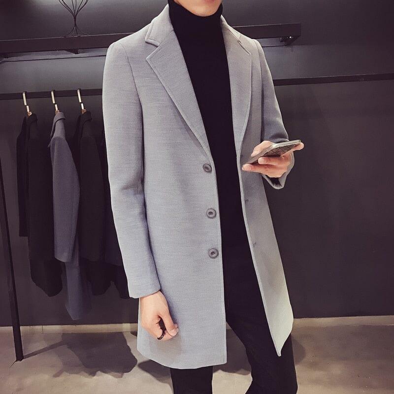 Veltic Men's Mid-Length Wool Felt Overcoat Orlando - Veltic