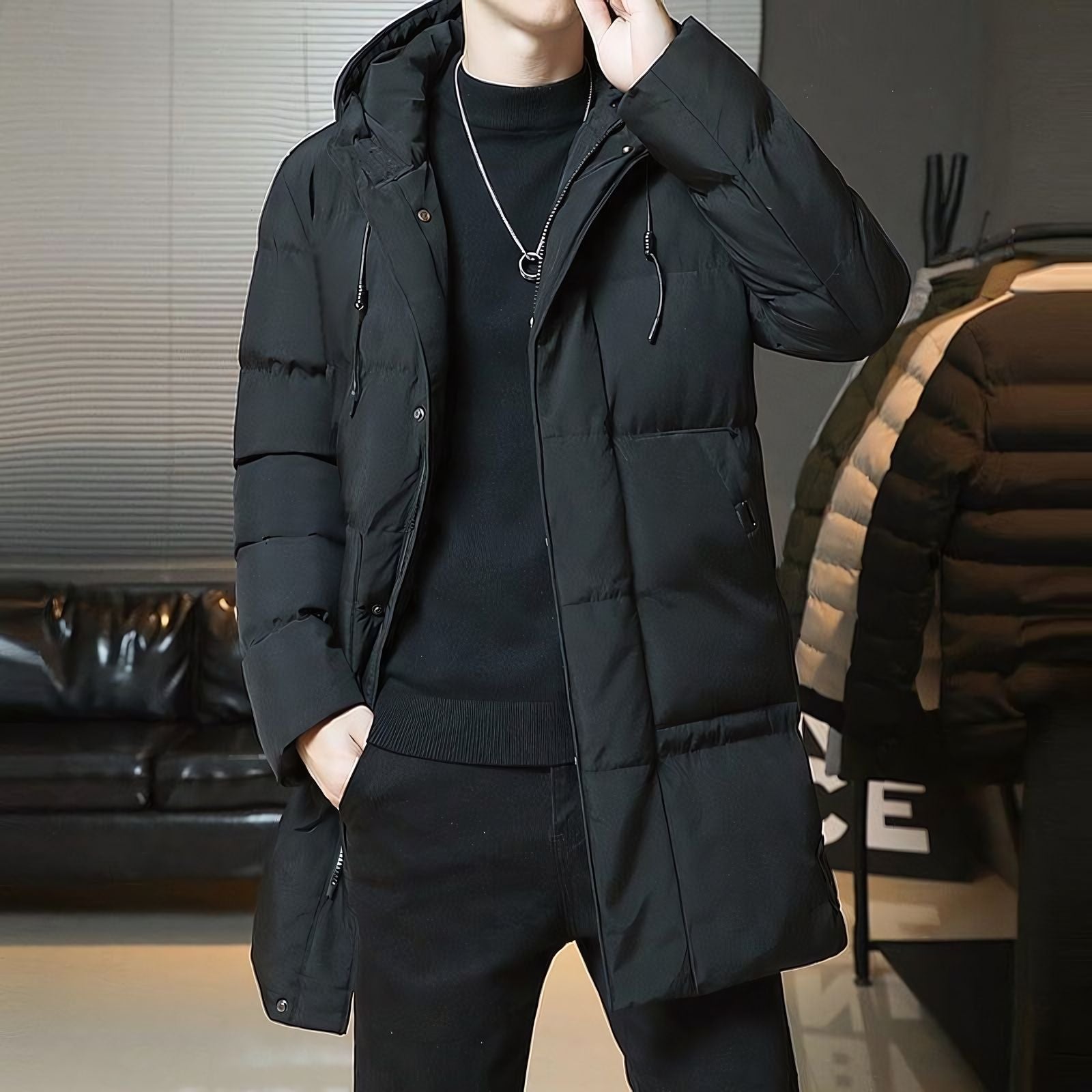 Veltic Men's Puffer Overcoat with Hood Manhattan - Veltic