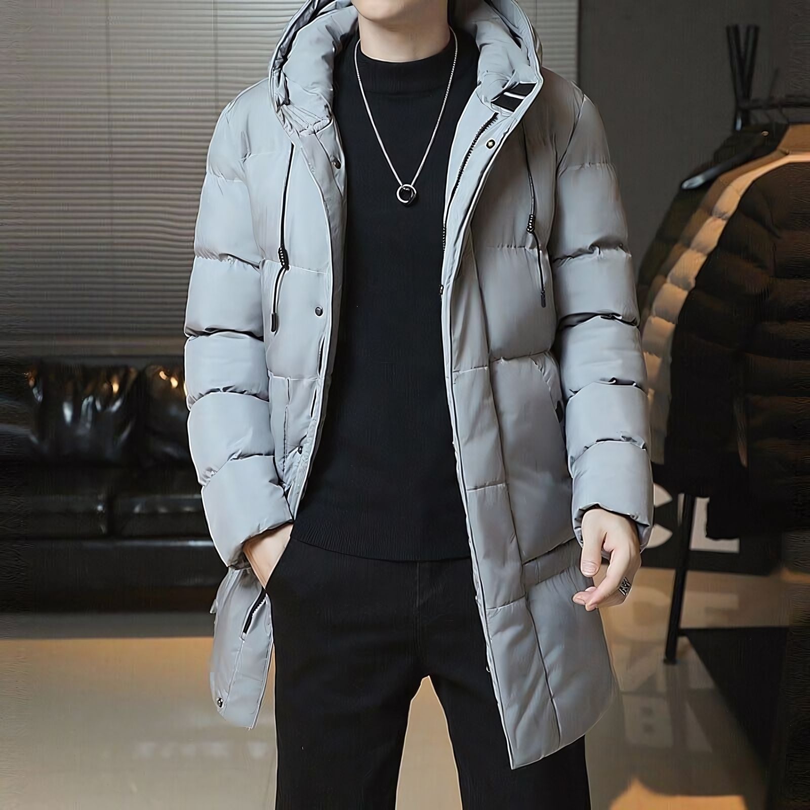 Veltic Men's Puffer Overcoat with Hood Manhattan - Veltic