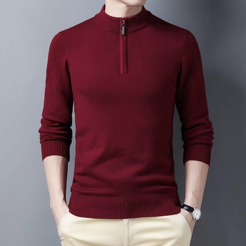 Men's Semi-High Collar Quarter-Zip Sweater Eston - Veltic