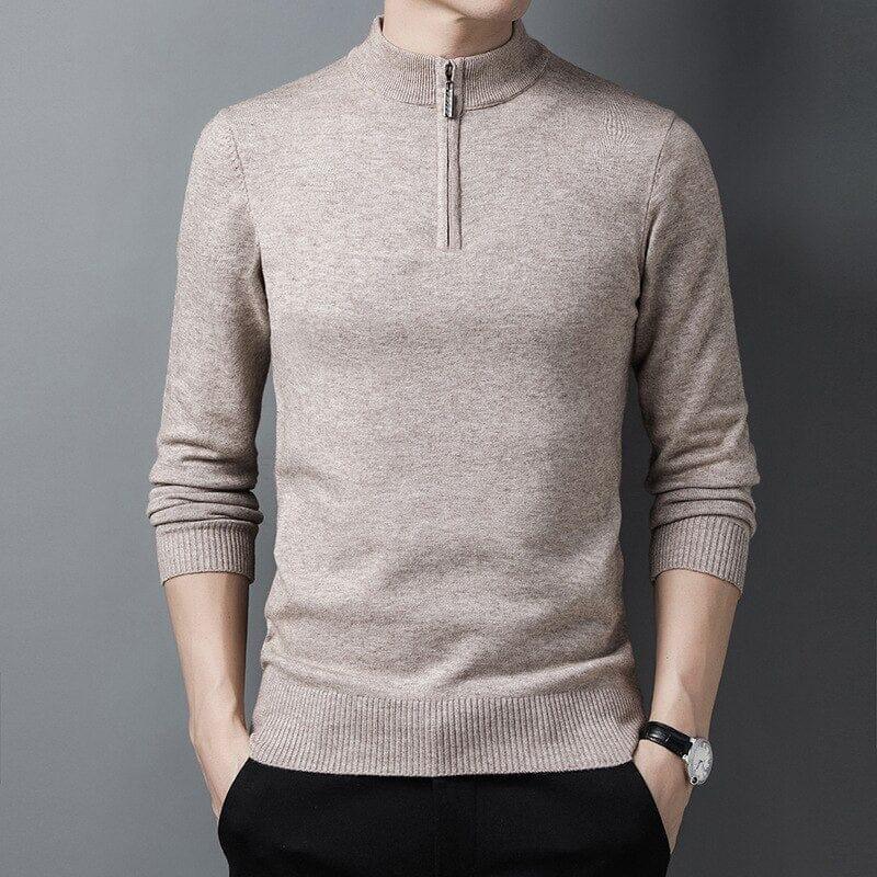 Men's Semi-High Collar Quarter-Zip Sweater Eston - Veltic