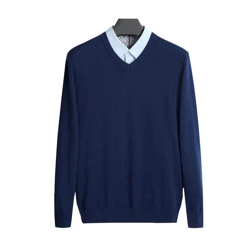 Veltic Men's Casual V-Neck Knit Sweater - Veltic