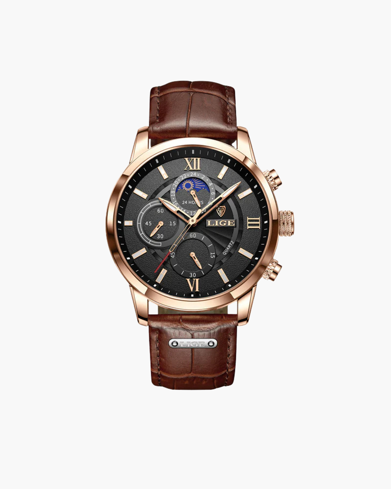Veltic Roma Moonphase Men's Leather Watch