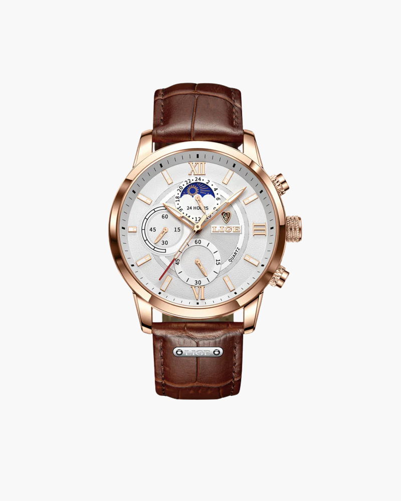 Veltic Roma Moonphase Men's Leather Watch