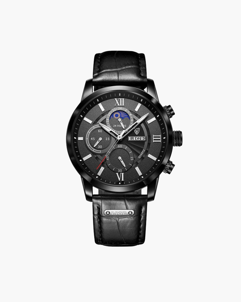 Veltic Roma Moonphase Men's Leather Watch