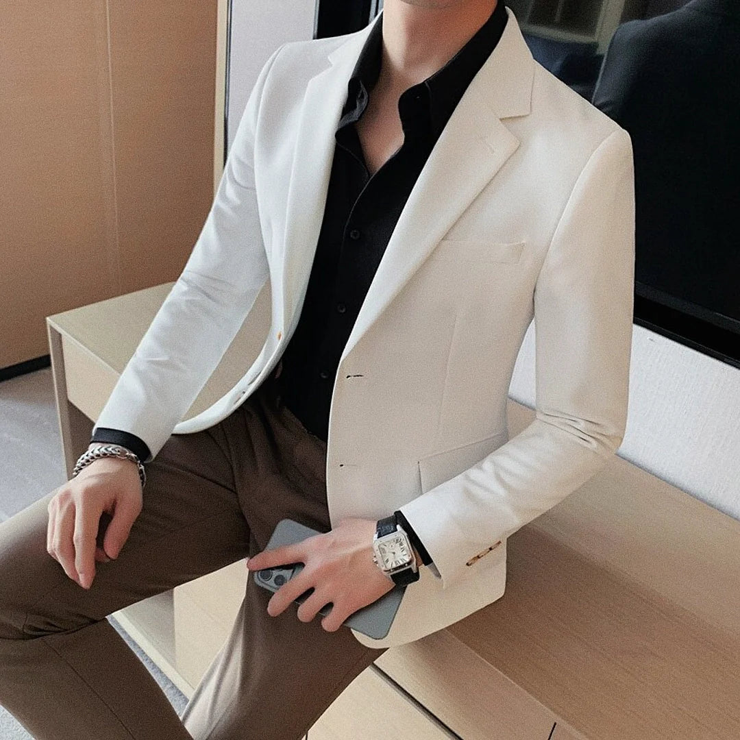 Men's Slim Fine Sport Blazer with Silk Lining - Veltic