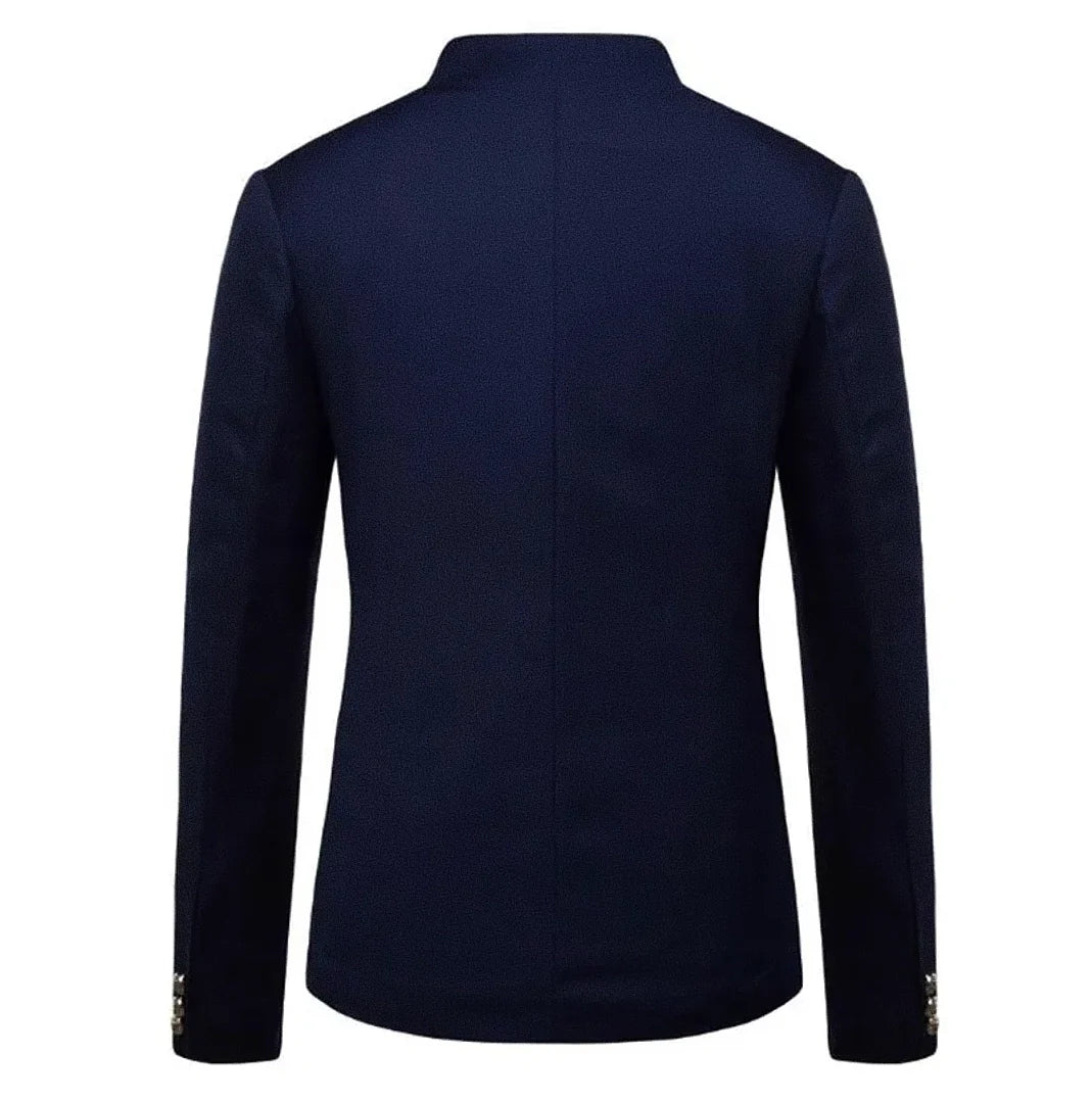 Men's Slim Blazer with Mandarin Collar - Veltic