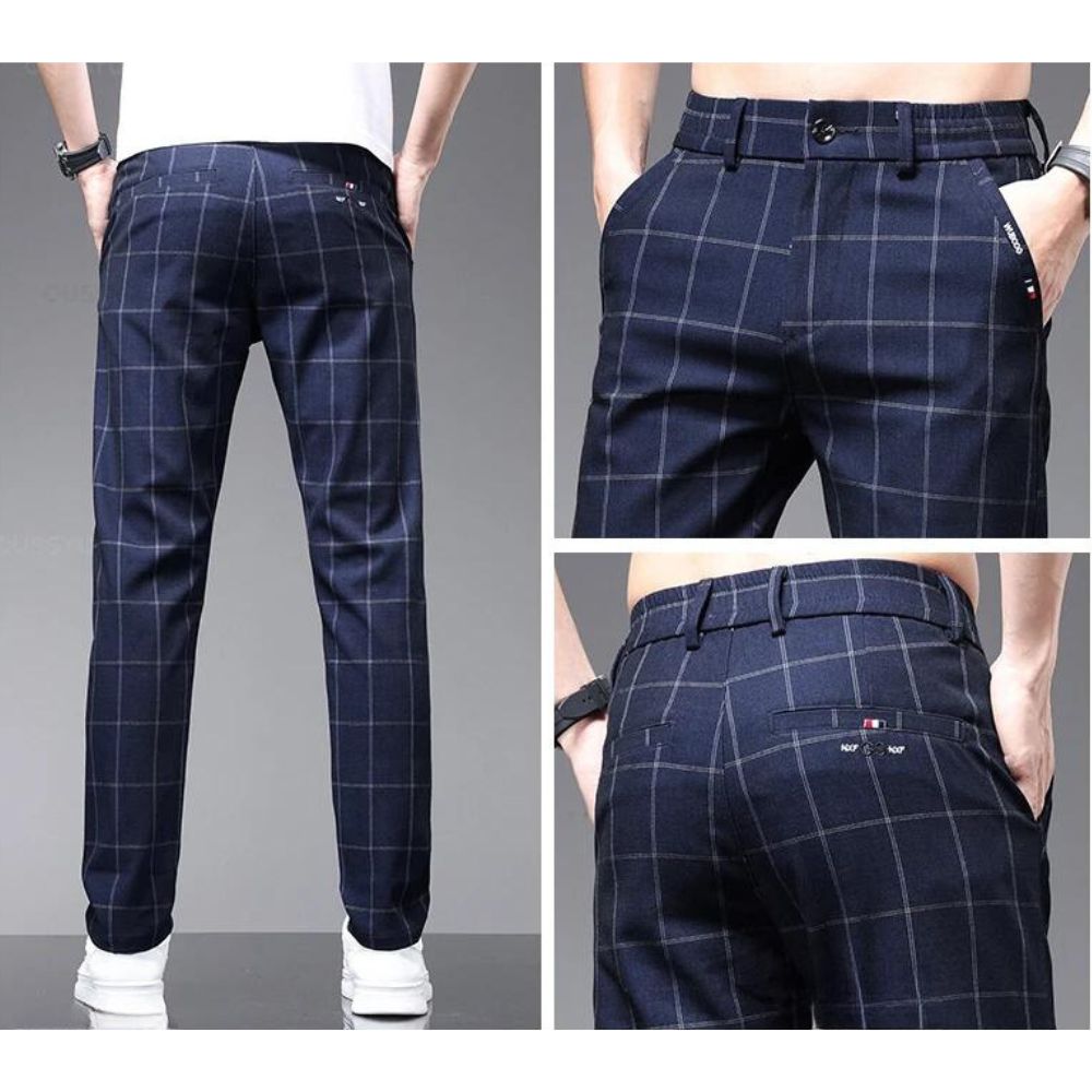 Men's Checked Dress Trousers - Veltic