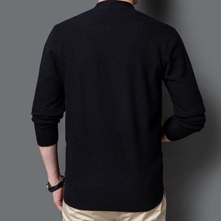 Men's Basic Knit Cardigan with Regular Fit - Veltic
