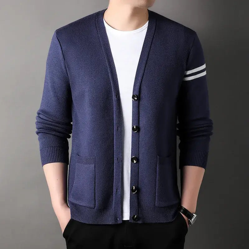 Men's Wool V-Neck Cardigan - Veltic
