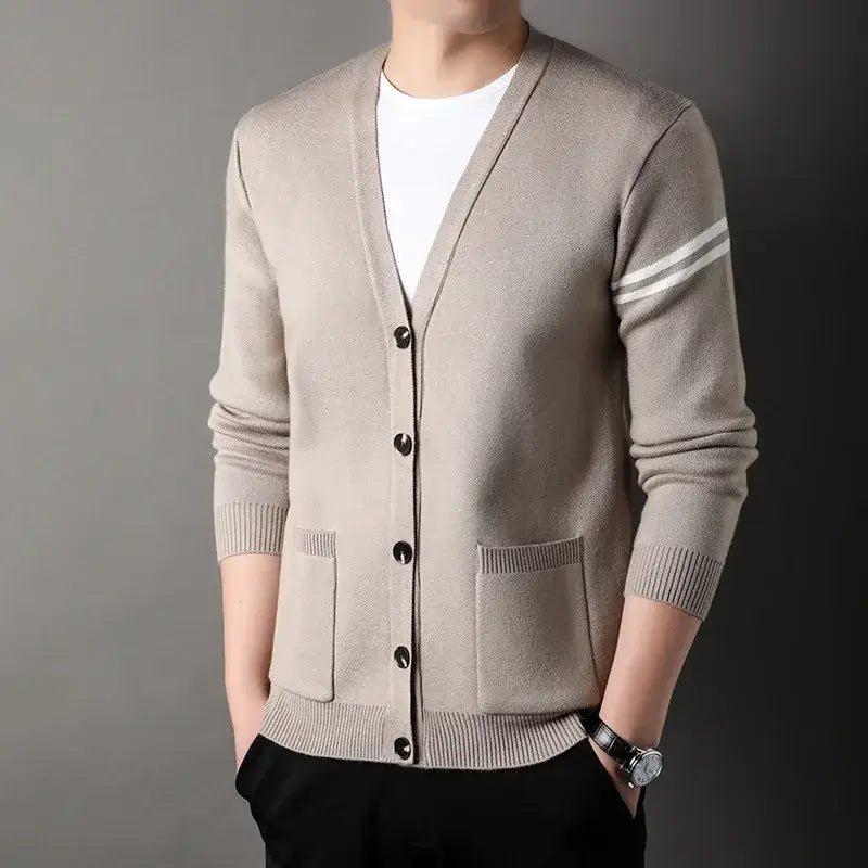 Men's Wool V-Neck Cardigan - Veltic