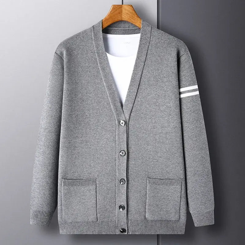 Men's Wool V-Neck Cardigan - Veltic