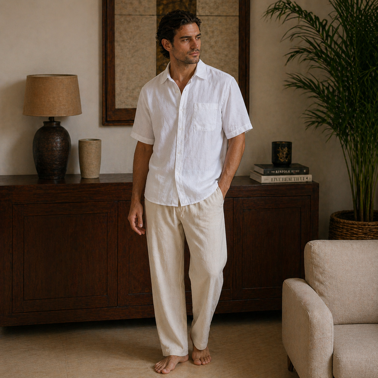 Veltic Positano Men's Linen Set