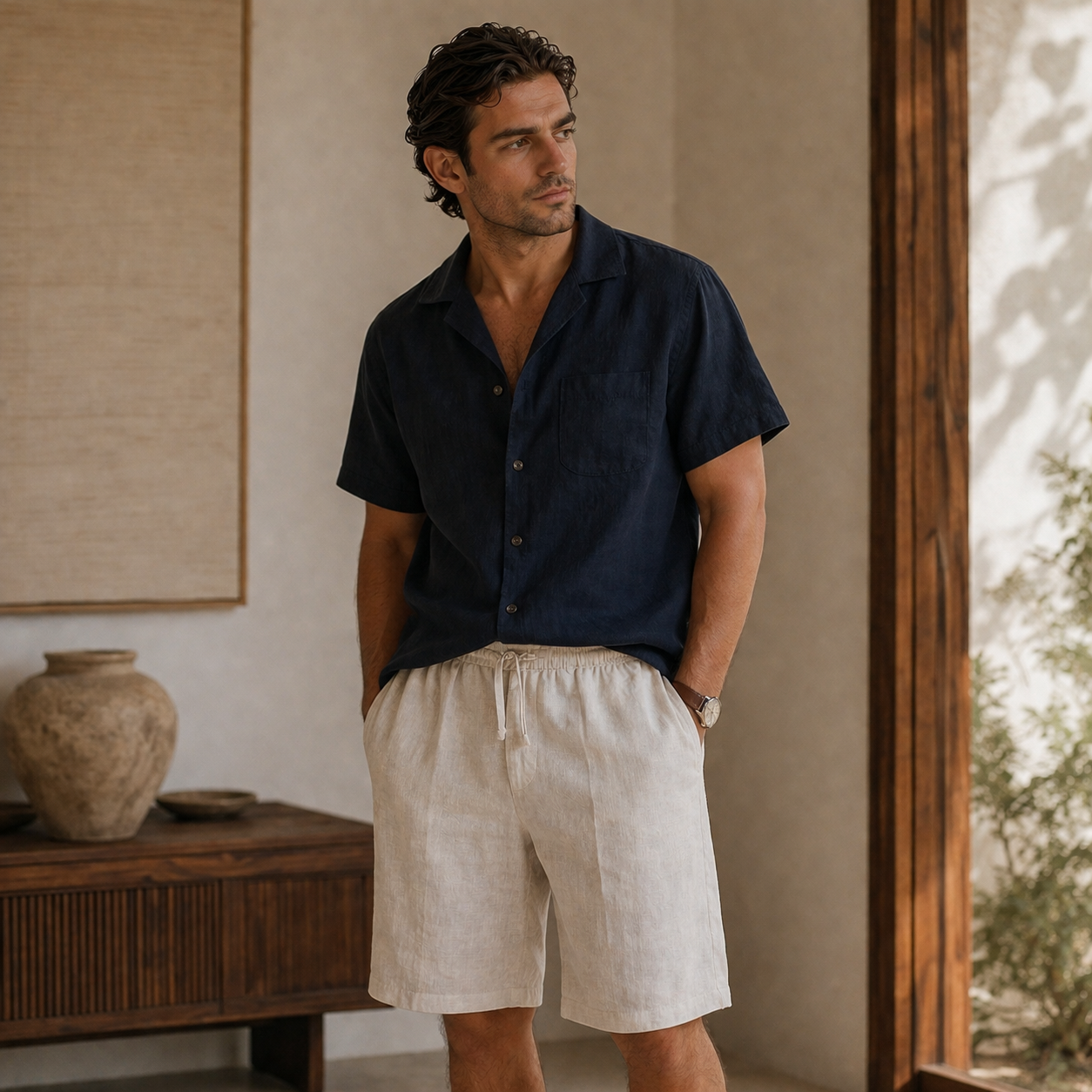 Veltic Ravello Men's Linen and Cotton Shorts