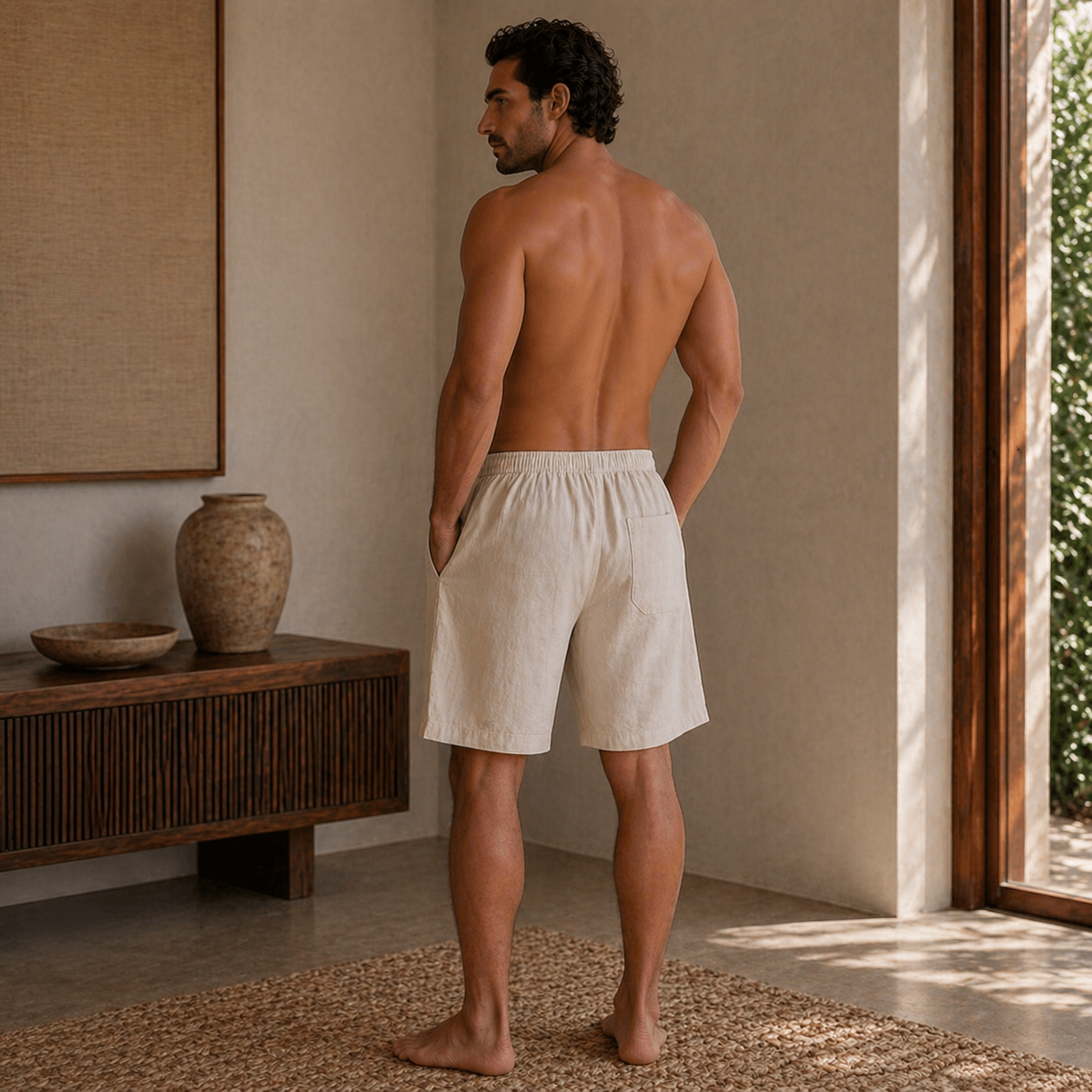 Veltic Positano Men's Linen and Cotton Shorts