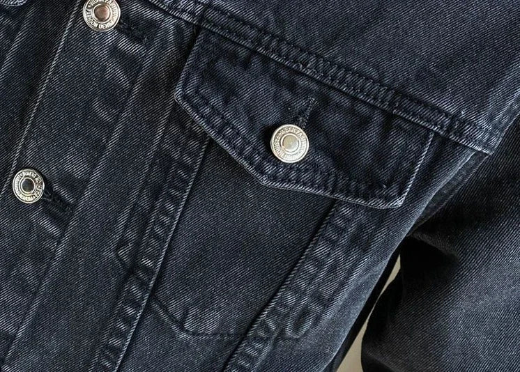 Men's Denim Jacket with Molvec Buttons - Veltic