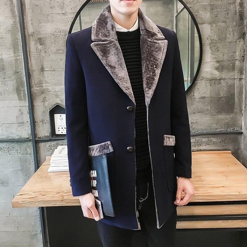 Veltic Men's Formal Overcoat with Lined Collar - Veltic