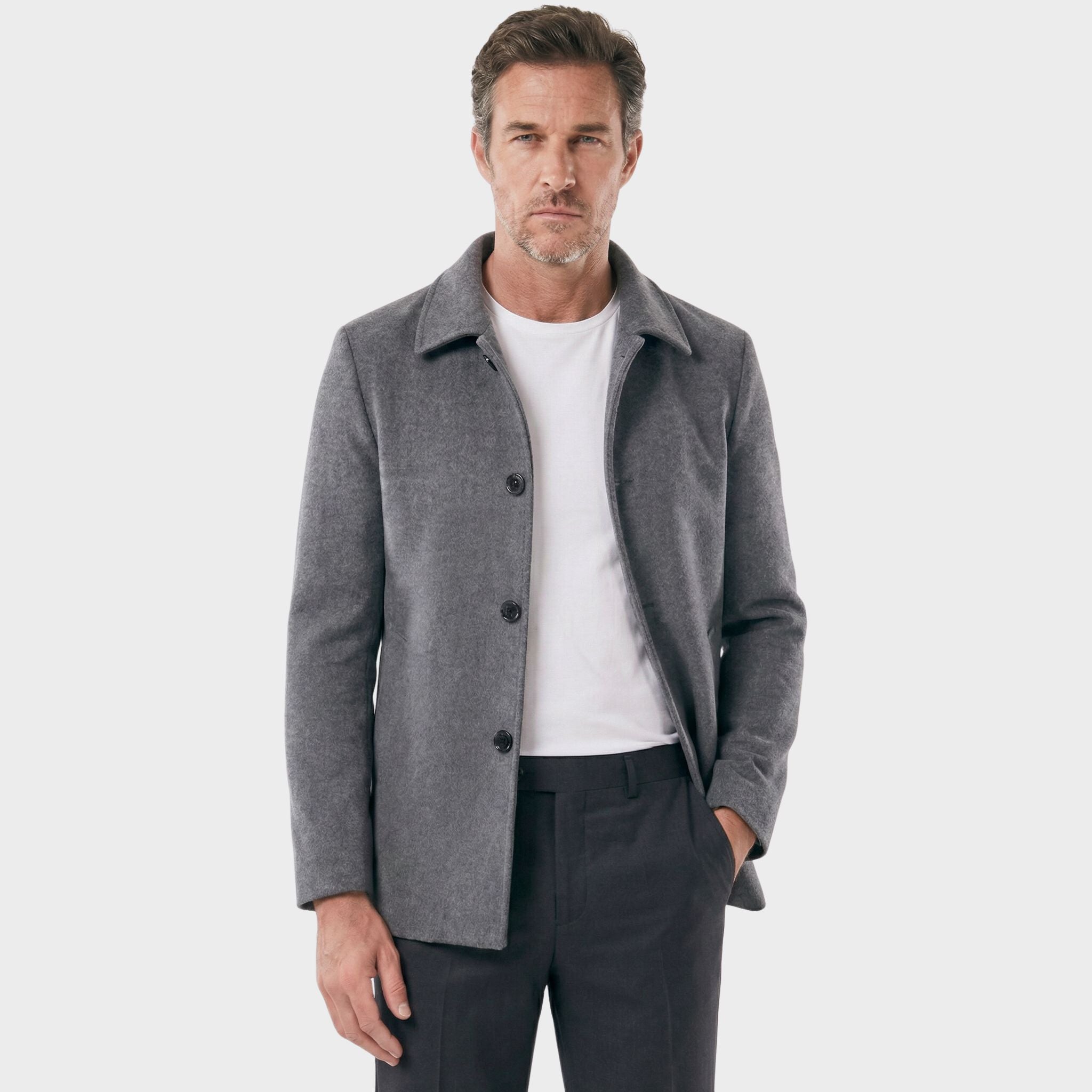 Men's Short Denmark Wool Overcoat - Veltic
