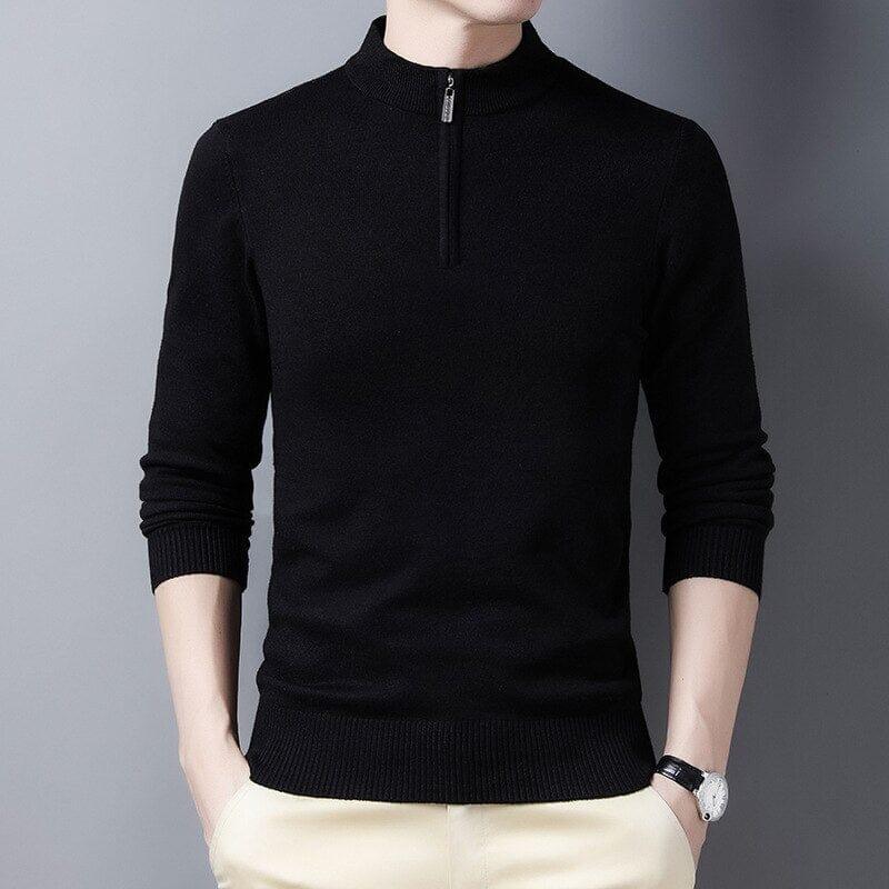 Men's Semi-High Collar Quarter-Zip Sweater Eston - Veltic