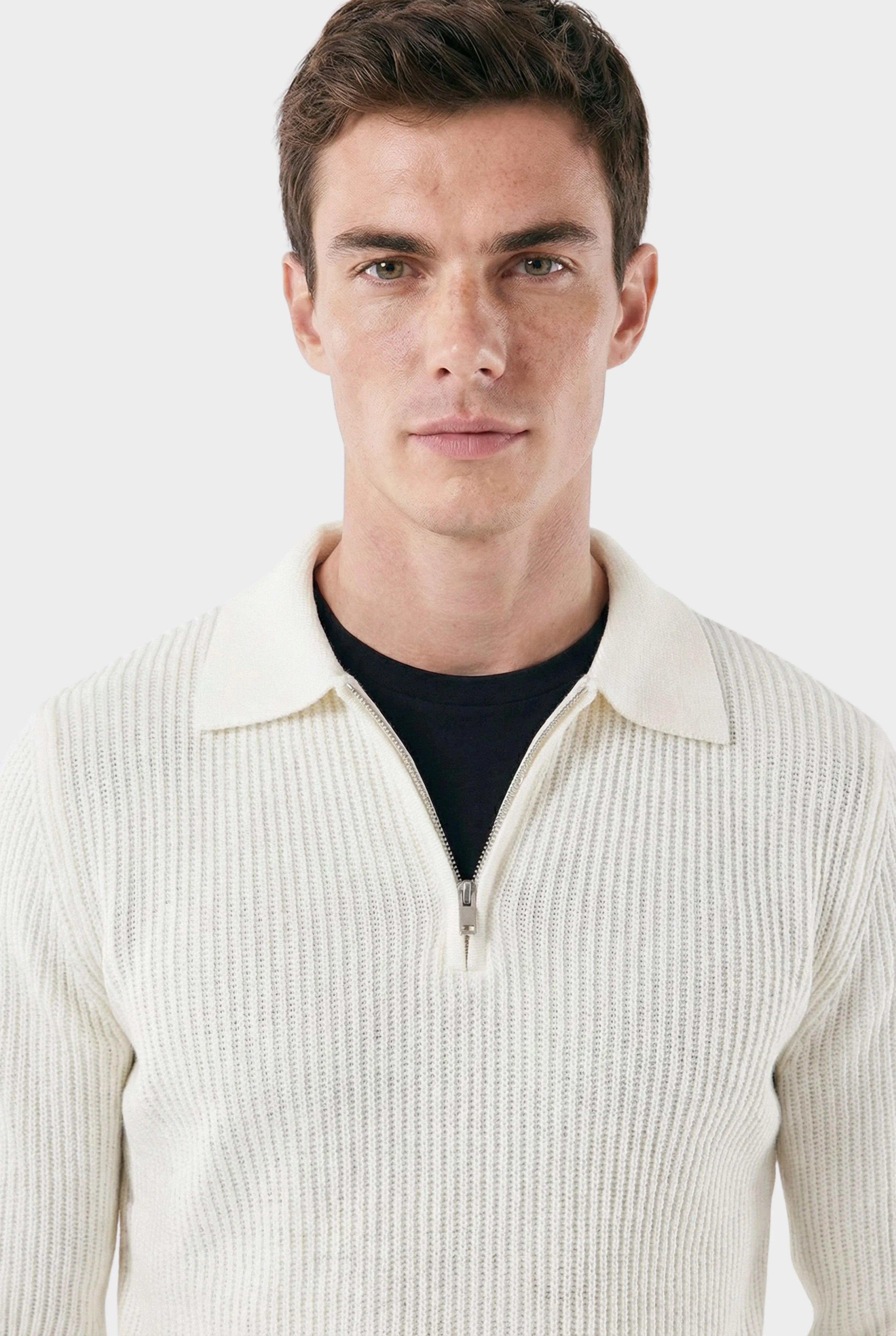 Veltic Men's Ribbed Half-Zip Sweater Denmark - Veltic
