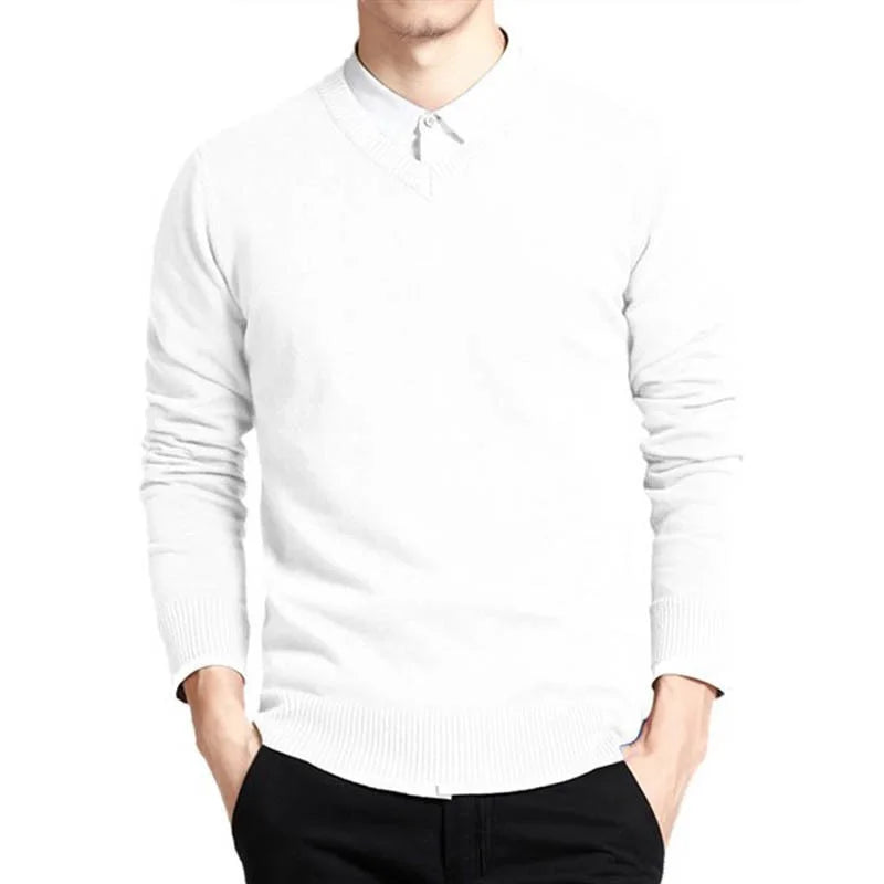 Veltic Men's Casual V-Neck Knit Sweater - Veltic
