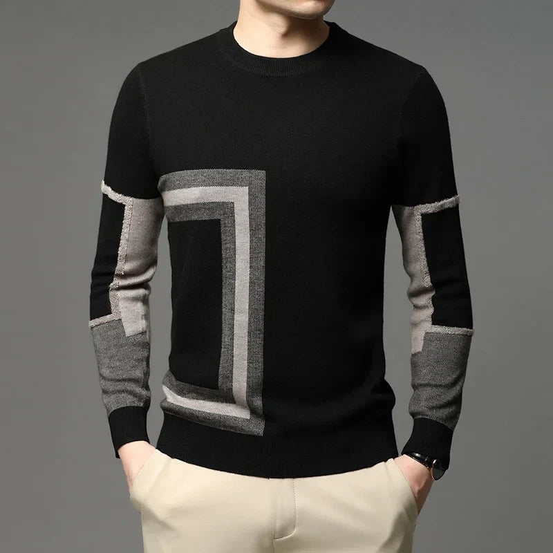 Veltic Men's Sweater Atlas with Geometric Pattern - Veltic